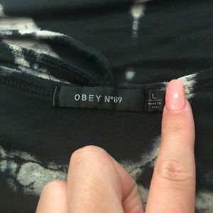 Black pink and tan obey sun dress